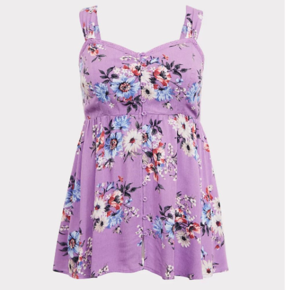 Torrid lavender purple size 1 flowy floral top